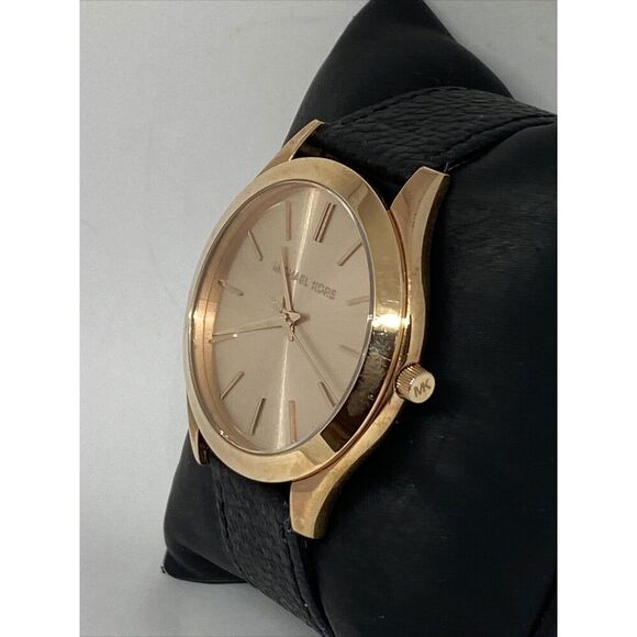 Michael Kors Runway MK3197 Unisex Black Leather Analog Dial Quartz Watch JK427 - Picture 4 of 12